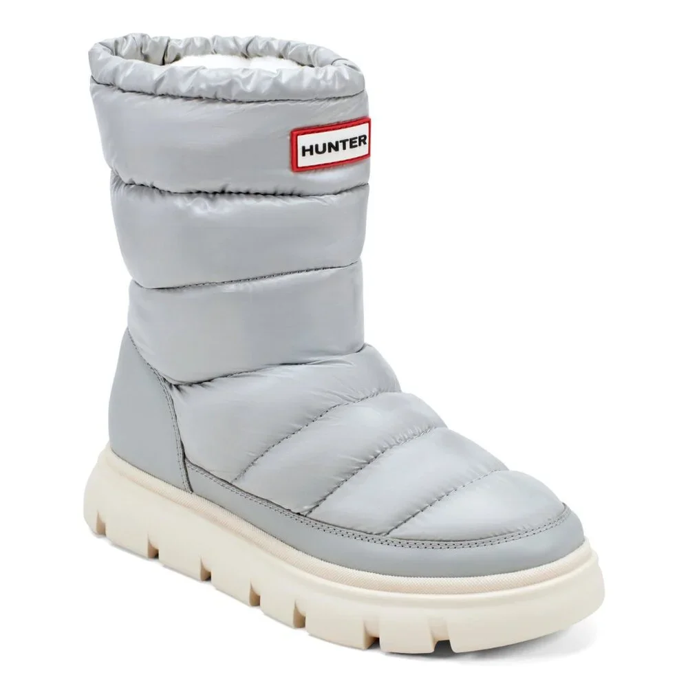 NEW size 8 Light Gray Hunter Womens Maribel lug sole Snow Booties Insulated - Picture 3 of 5